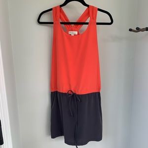 Francesca’s orange & gray colorblock dress